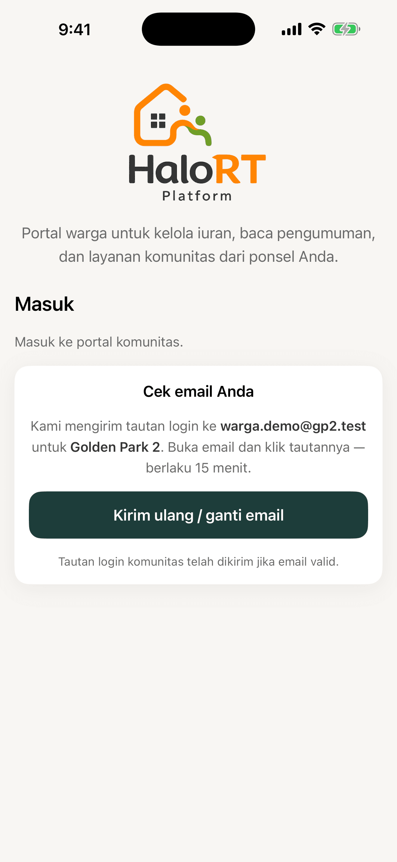 4. Cek email (magic link)