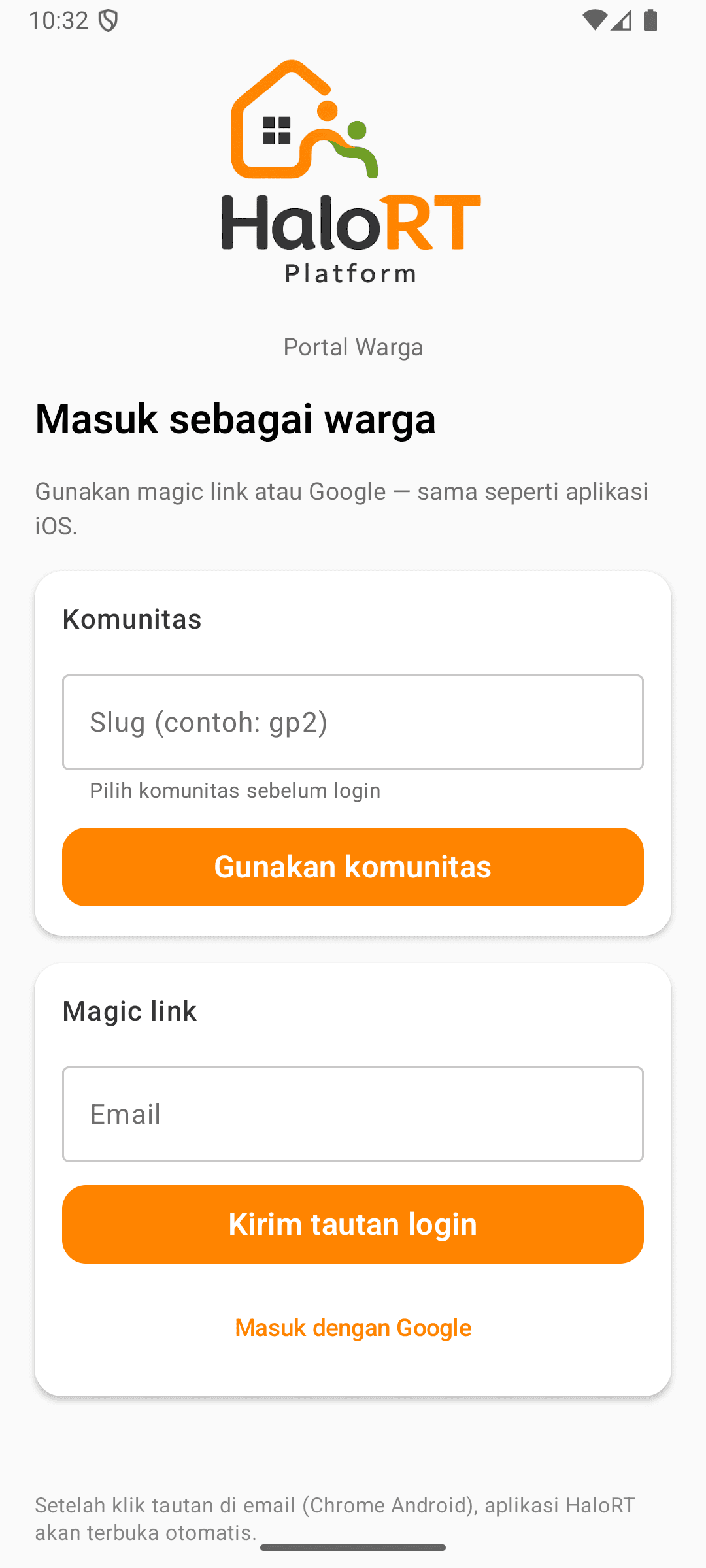 2. Login warga