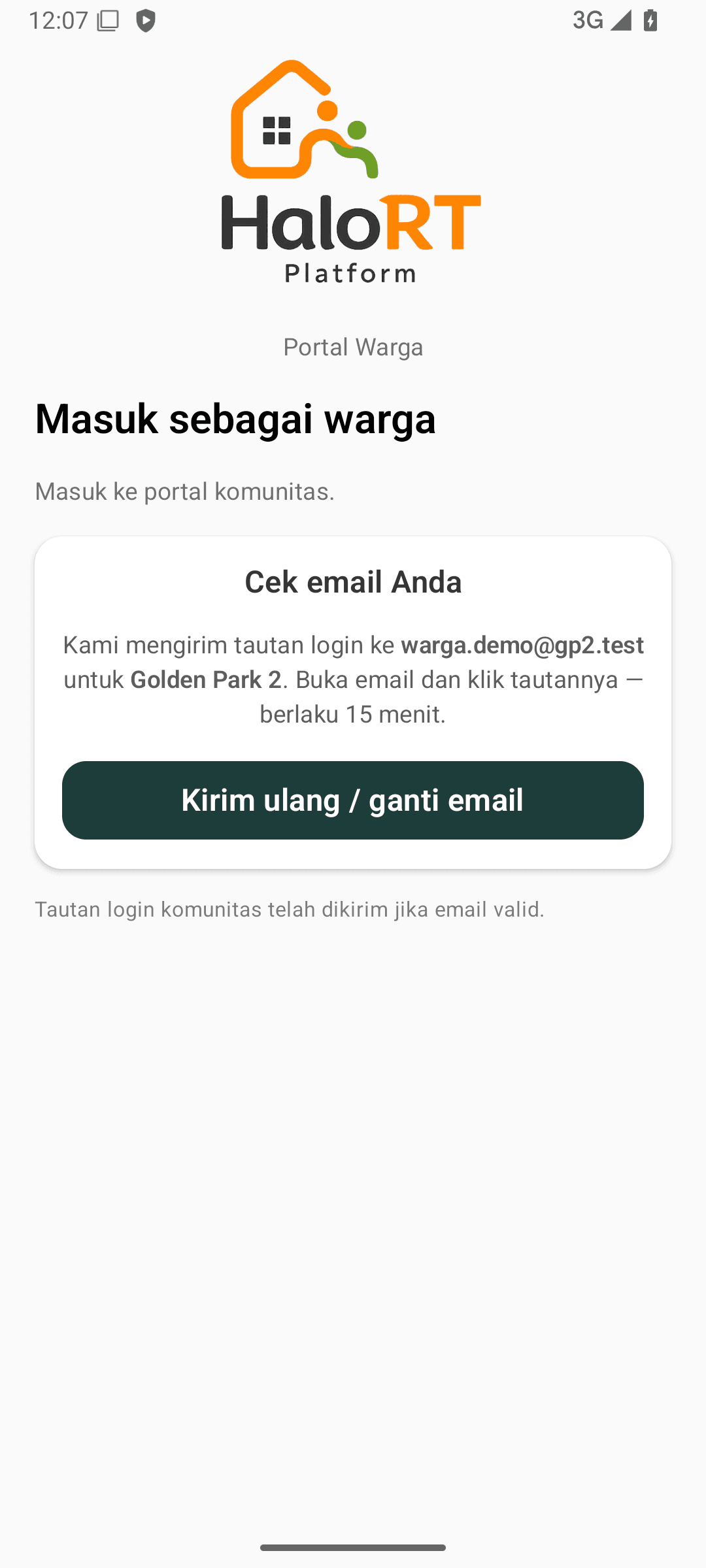 3. Cek email (magic link)