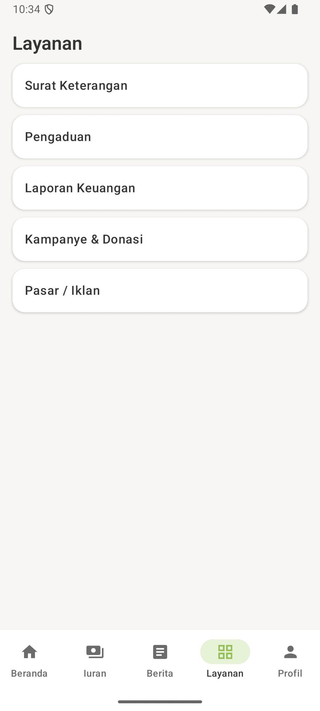 7. Tab Layanan